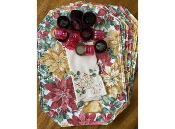 Miscellaneous Table Accessories: (6) Placemats And (14) Napkin Rings