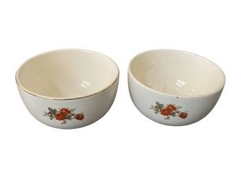 (2) Royal Cambridge Oven Proof Bowls With Rose Design