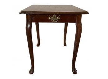 Nice Wooden Accent Side Table With Faux Drawer