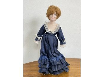 Vintage 15' Porcelain Doll Princess Diana, Blue Dress