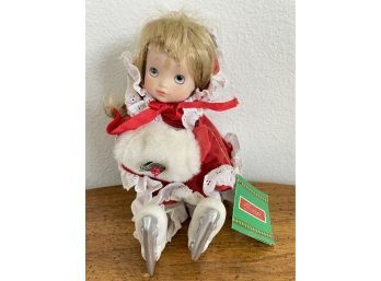 Figure Skater Porcelain Doll/music Box From House Of Lloyd, Christmas Around The World