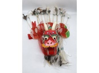 Chinese Traditional Dragon Kite. Made From Wood, Paper And Feathers