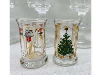 (2) Holme Gaard Of Copenhagen Shot Glasses, Plus (4) Wine Glasses