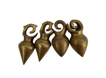 (4) Lotus Bulb Brass Ear Weights