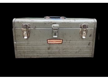 Craftsman Metal Tool Box With Various Tools Including Lots Of Wrenches