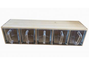 Unique Storage Shelf With (5) Thick Glass Drawers