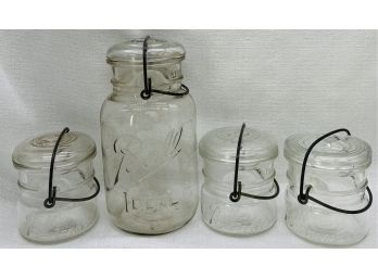 (4) Vintage BALL IDEAL Mason Jars