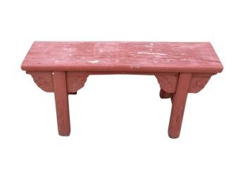 Antique Chinese Red Bench