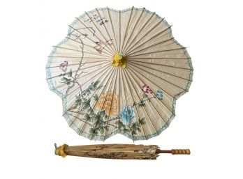 Bamboo Parasol Hand Painted Chinese Umbrellas (2)