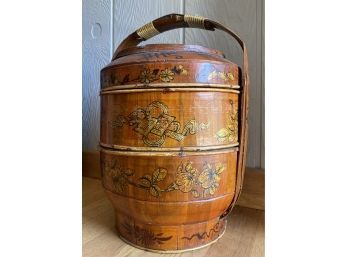 Antique Chinese Wood Wedding Basket