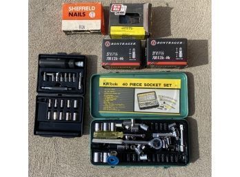 Miscellaneous Hardware, Case With Socket Set, Plus HUSKY Interchangeable Screw Driver