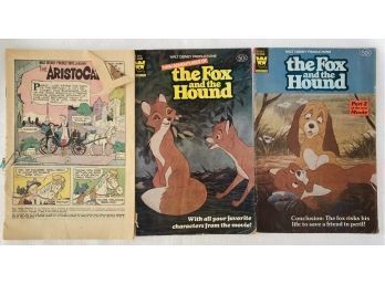 DISNEY Comic Books: 1969 Aristocats, And TWO 1981 Fox And The Hound