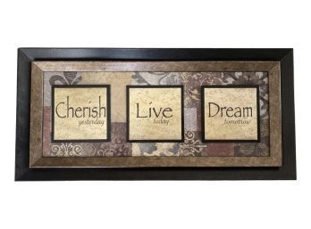 8X20 Cherish Live Dream Wall Art, No Glass