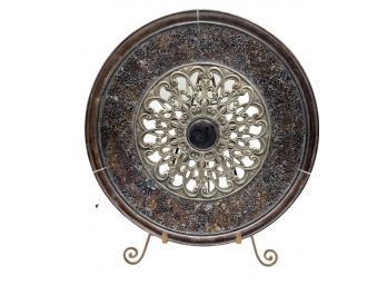 Estrada Charger Designed Decorative Plate On A Metal Stand