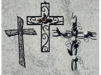 (3) Beautiful Metal Crosses