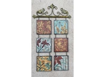 Large Metal Wall Hanging With Floral Designs