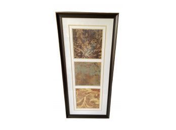 Large Framed Art With Three Textured Photos In White Matte From Paragon Picture Gallery