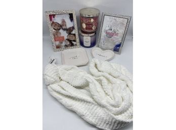 Adorable Assortment Of Candles, Picture Frames, Ring Holders, And Loop Scarf