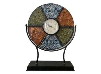 Metal Standing Clock With Multicolor Design