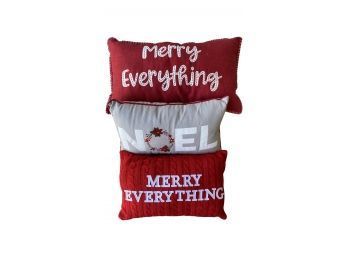 (3) Adorable Christmas Throw Pillows