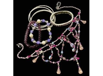(7) Beautiful Beaded Bracelets Plus (1) Necklace