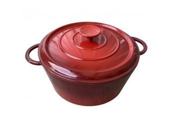 Large Red Cast Iron Cooking Pot, Made In France