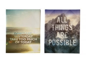 (2) Cute Canvas Photos With Inspirational Quotes 11X14 Inches