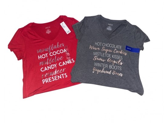 BRAND NEW Womens Shirts With Festive Words. Size S-M