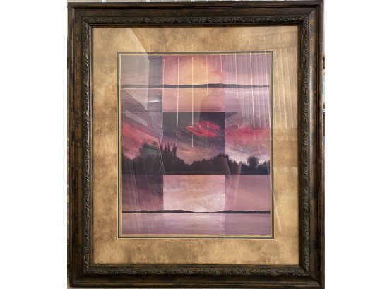 Extra Large Abstract Landscape Photo In Ornate Frame, 49X56