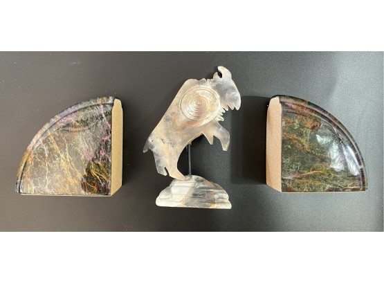 Bookend Pieces With Ceramic Art