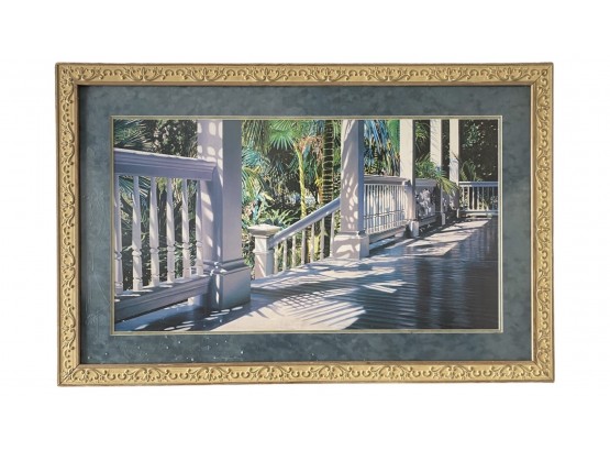 Paradise Porch In Blue Matte And Beige Frame