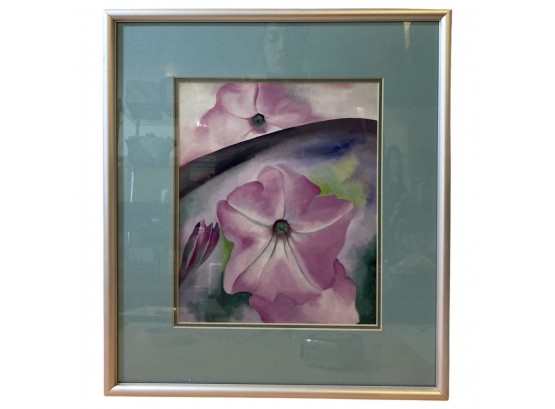 16X18 Lovely Photo Of Pink Flowers In Matte Frame
