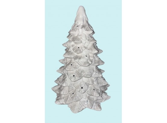 Vintage Trim A Home Illuminated Porcelain Christmas Tree! Comes With Blue Removable Lights