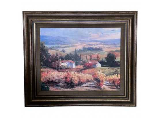 Hazy Tuscan Farm From Picture Galleries Inc. Framed With Glass