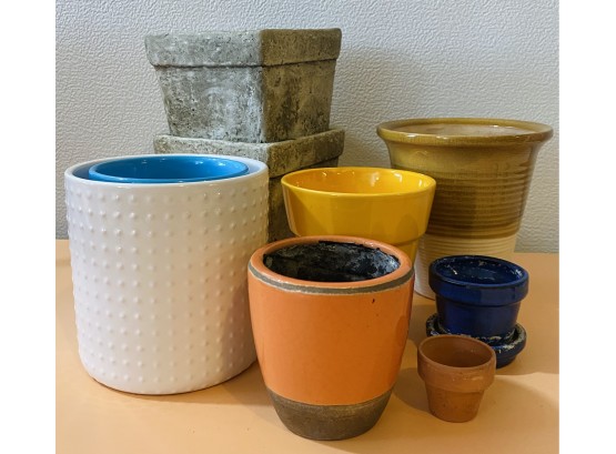 Collection Of Small To Medium Planters, Various Sizes And Designs