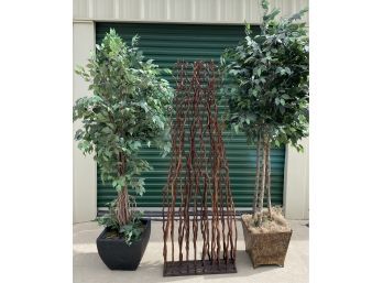 (3) Artificial Trees And Foliage For Decor