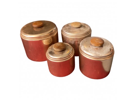 Set Of (4) MIRRO Aluminum Kitchen Canisters