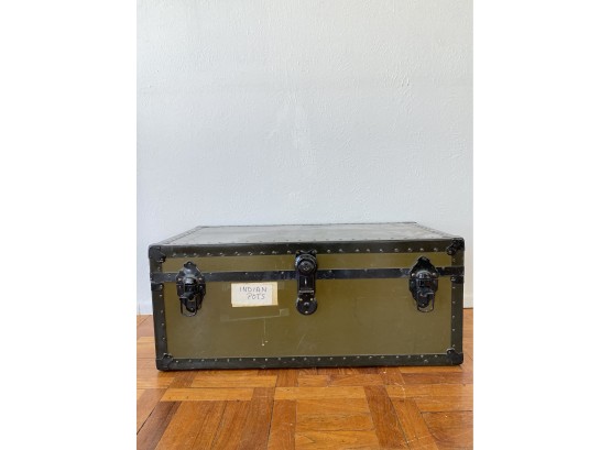 Vintage Metal Military Storage Trunk