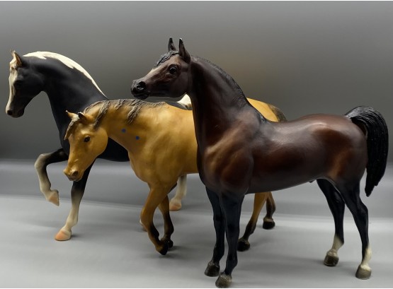 (3) Medium Size Horse Figurines