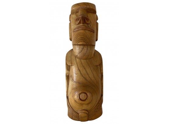 Hand Carved Easter Island Wooden Statue. Artist Unknown