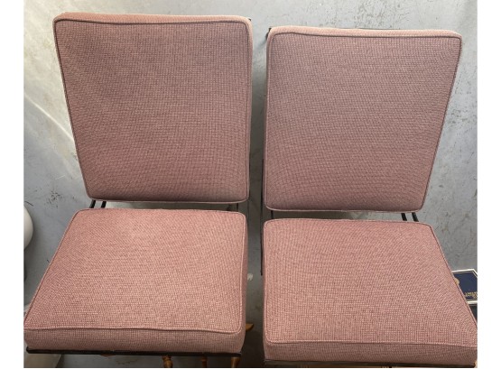 Metal Framed Matching Chairs With Fabric Seats, 21W X 15Seat X 34