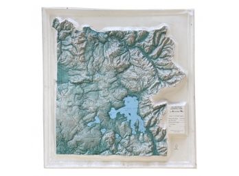 Yellowstone National Park 3D Topographic Map. No Frame