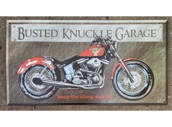 Metal Sign, Busted Knuckle Garage 16 X 8 Inches