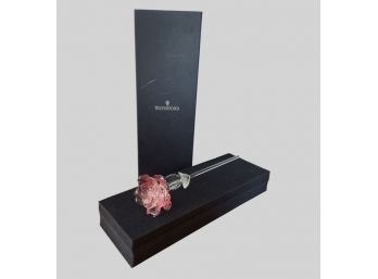 Waterford Fleurology Pink Rose Sculpture In Original Box