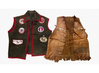(2) Boy Scouts Of America Vests, One With Lots Of Patches