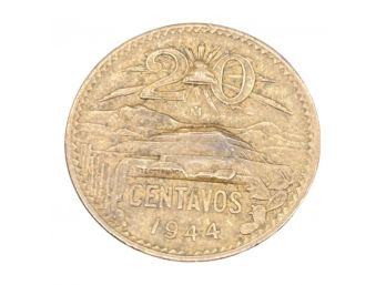 COIN: 1944 Mexican Coin, 20 Centavos