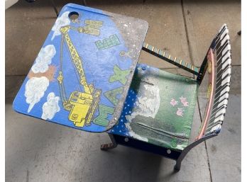 Childrens School Desk, Hand Painted