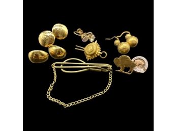 Antique Gold Color Jewelry Collection, Including (4) Pairs Of Earrings