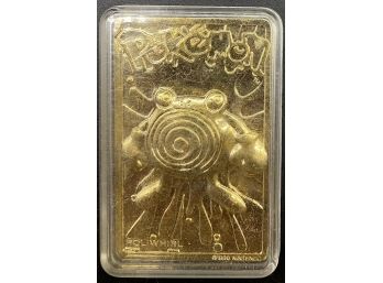 1999 Pokemon Poliwhirl Gold Color Bar In Hard Case