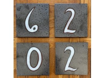 (4) Unique Hand Made Number Tiles